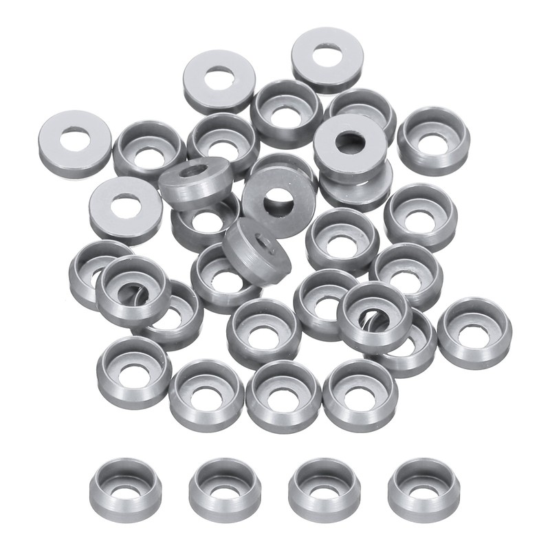 M2 Cone Cup Countersunk Washers,Hole Dia 2mm/0.08″ Aluminum 40PCS(Silver)