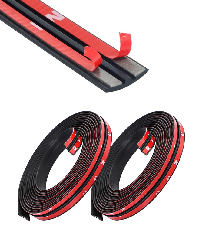 YAKEFLY 2-Piece Windshield Rubber Seal, 22 Ft Weather Stripping T-Shape Black