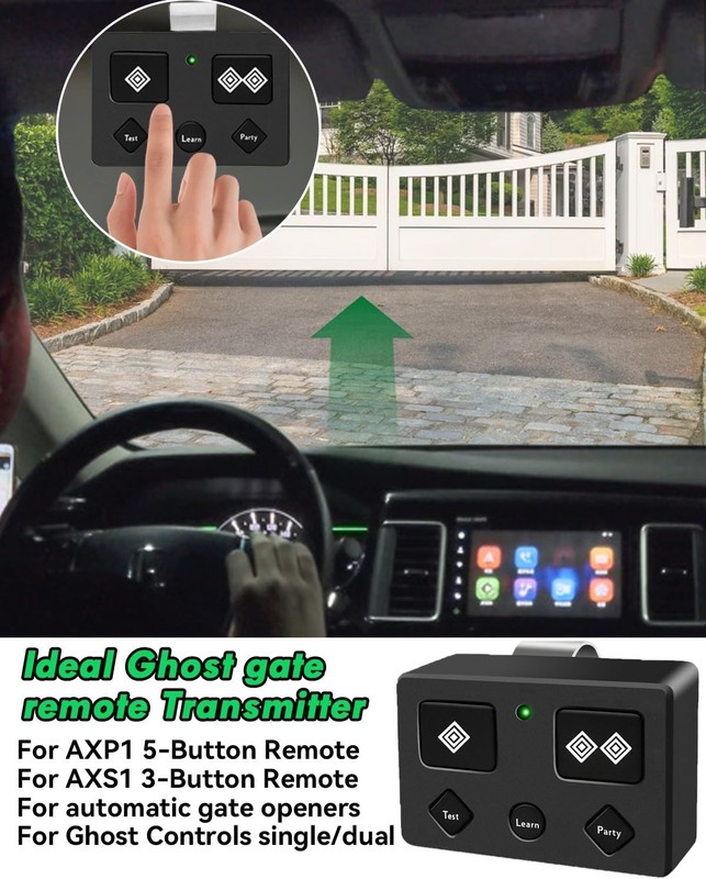 for Ghost Control, AXP1 AXS1 Ghost Gate Opener Remote Transmitter, 5-Button, 3-B gallery