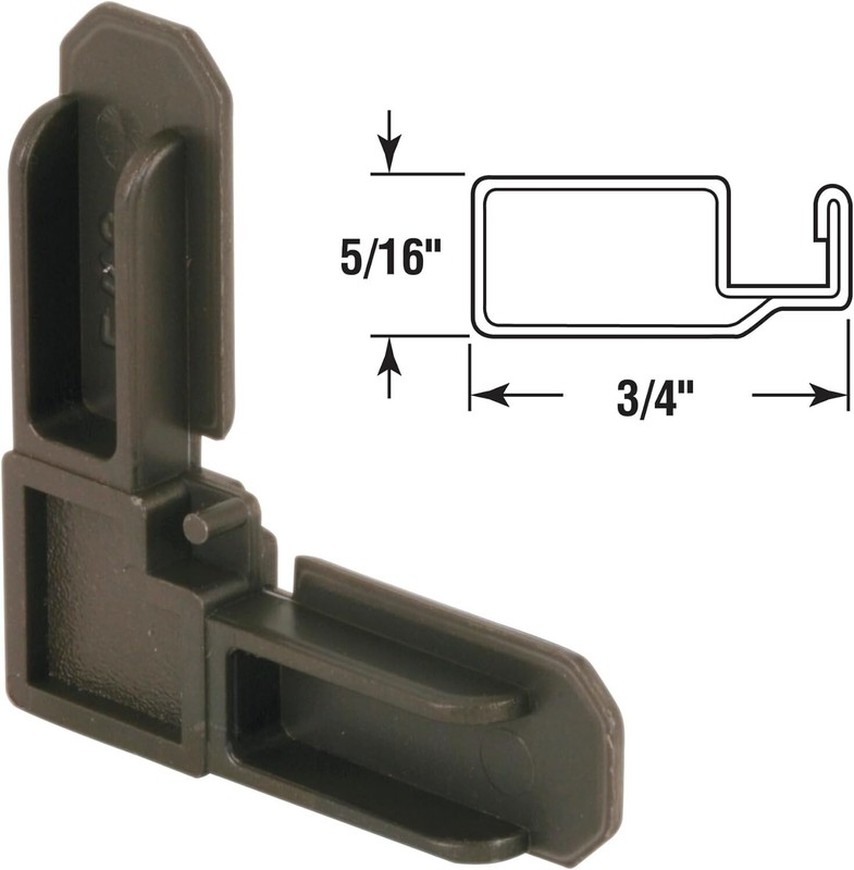 Durable Bronze Plastic Frame Corners, 5/16 In. x 3/4 In. for Window Screens gallery