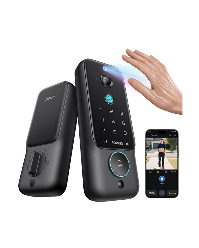 Lockin Veno Plus Smart Lock with 2K 180° Security Camera & Video Doorbell,