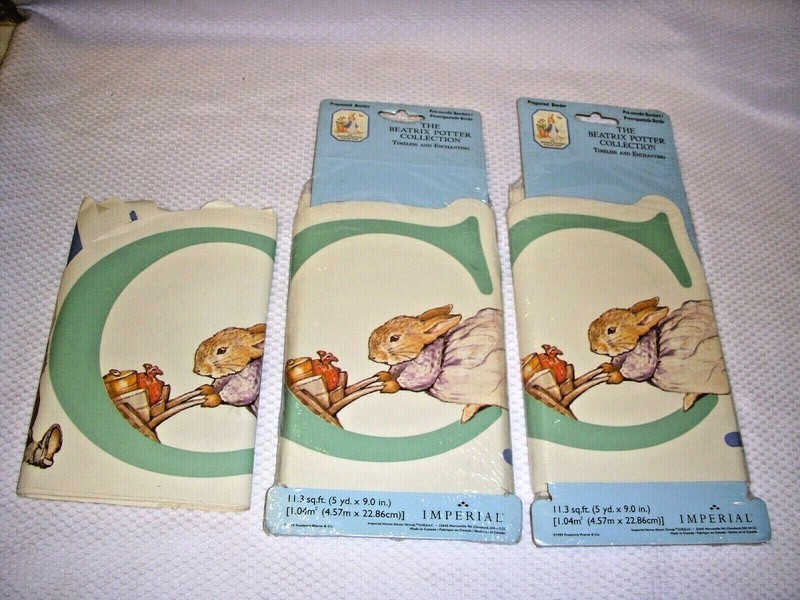 Vtg Beatrix Potter Peter Rabbit Wallpaper Border NIP 10 Yards (plus extra!)