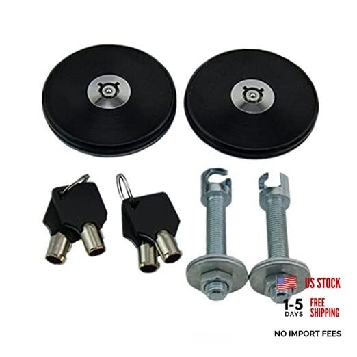 2X JDM Racing Hood Lock Latch Pins Universal Cars Engine Cover Bonnet Black