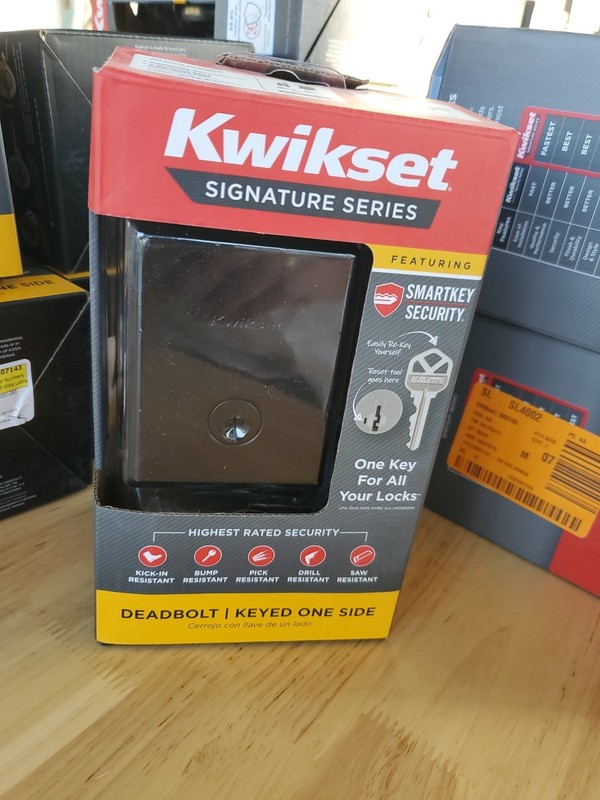 Kwikset 92580-065 Matte Black Keyed Alike Rectangle Deadbolt 258 RCT 514 SMT CP