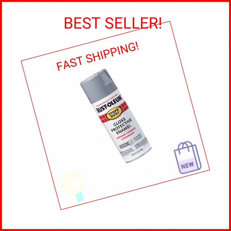 Rust-Oleum 7786830 Stops Rust Spray Paint, 12 oz, Gloss Smoke Gray