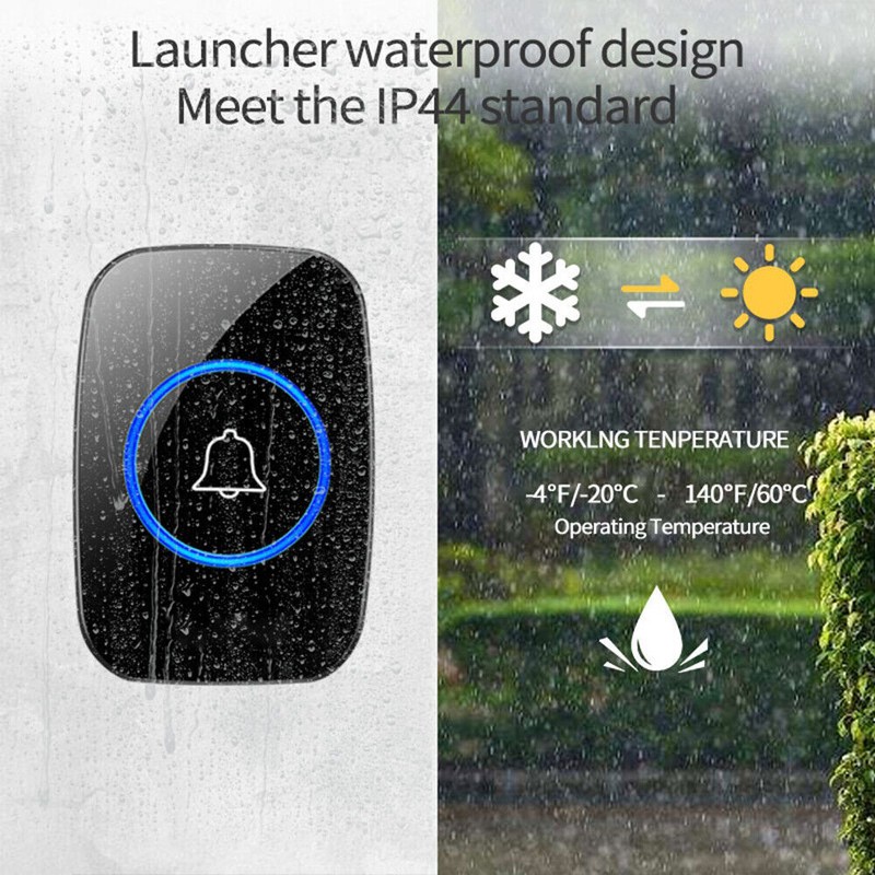 Wireless Doorbell Chime Waterproof Plugin Receiver Adjustable Volume 1000FT Kit gallery