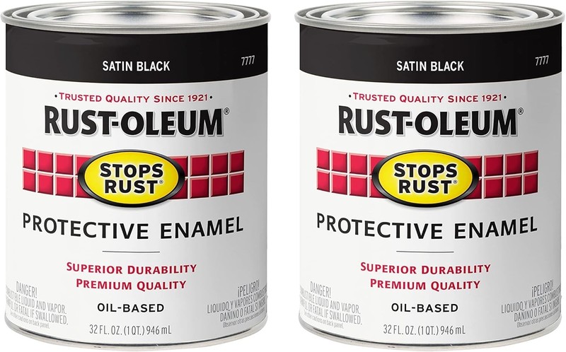 7769502 Stops Rust Rusty Metal Primer Brush Paint, 1 Quart, Flat Brown