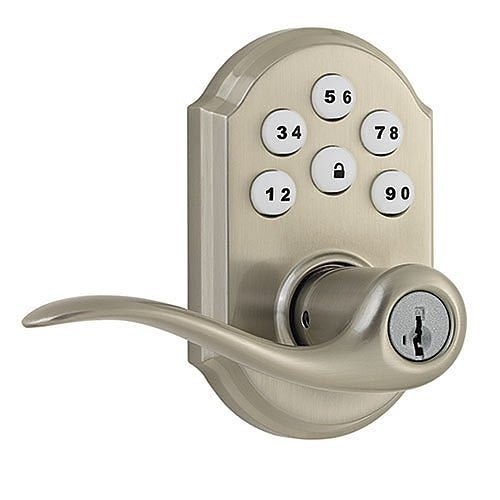 912TNL TRL SmartCode Tustin Door Lever with Technology, Satin Nickel