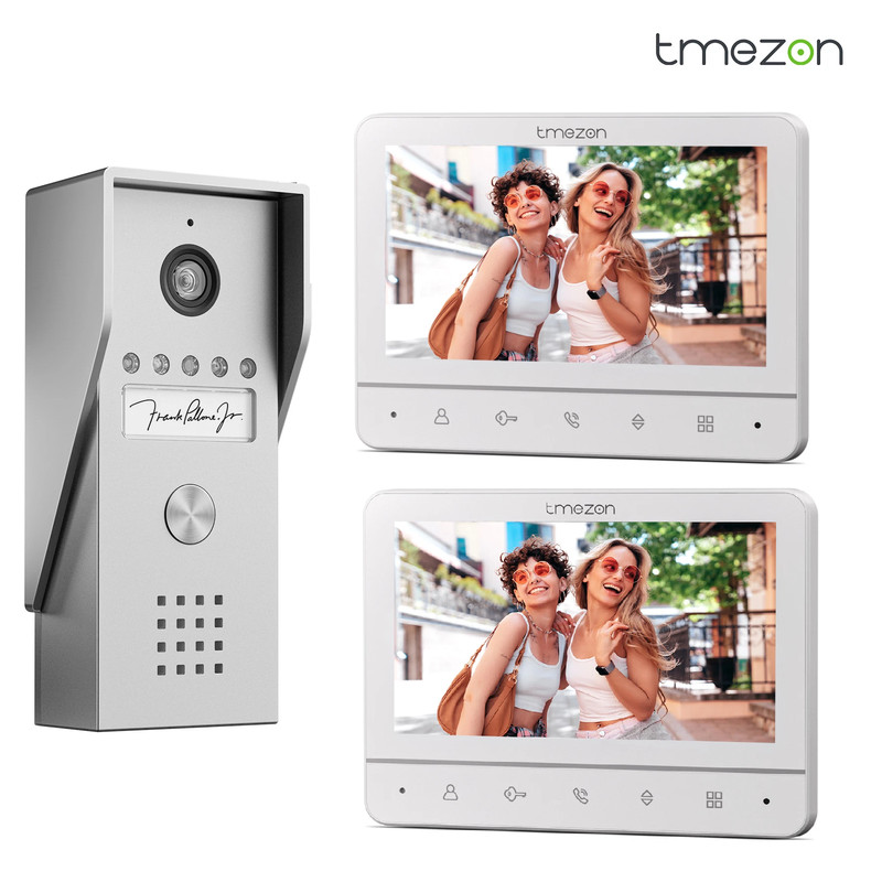 Video Doorbell Intercom Entry System 2x 7” Monitor Support Unlock & Intercom