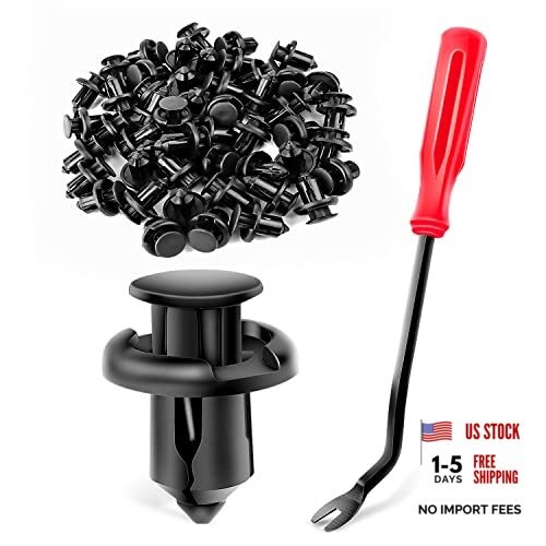 100PCS GRC-45 Fender Rivet Clips-91503-SZ3-003 10mm,1PC Bonus Fastener