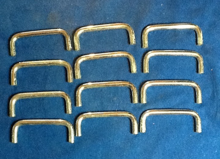 SET OF 12 POLISHED CHROME U-SHAPED CABINET PULL HANDLES(NO SCREWS)3.25″ 052526DR