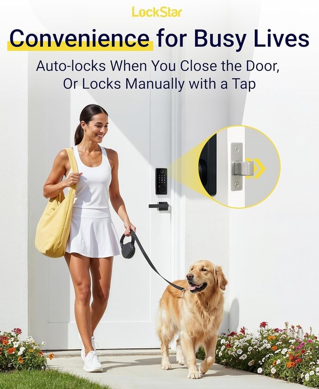 LOCKSTAR® Smart Door Lock • Keyless Deadbolt, App Fingerprint w/ Gateway gallery