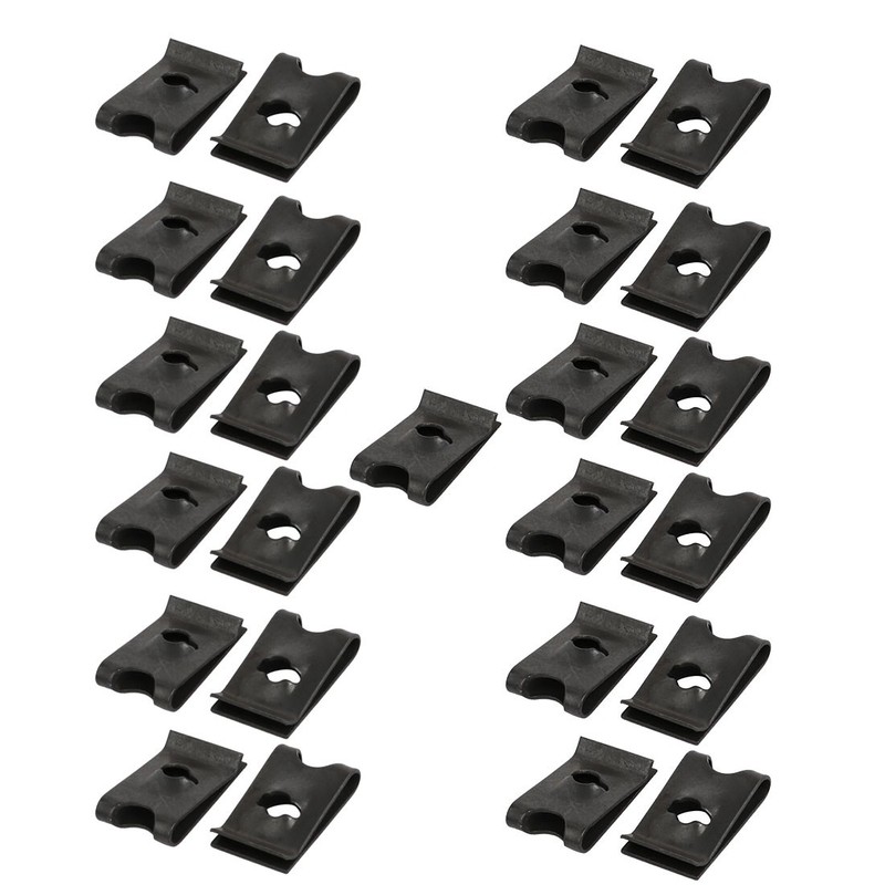 25 x Spring Steel Speed Fastener Extruded U Nut Black for M4 / ST4.2 Screw Bolt