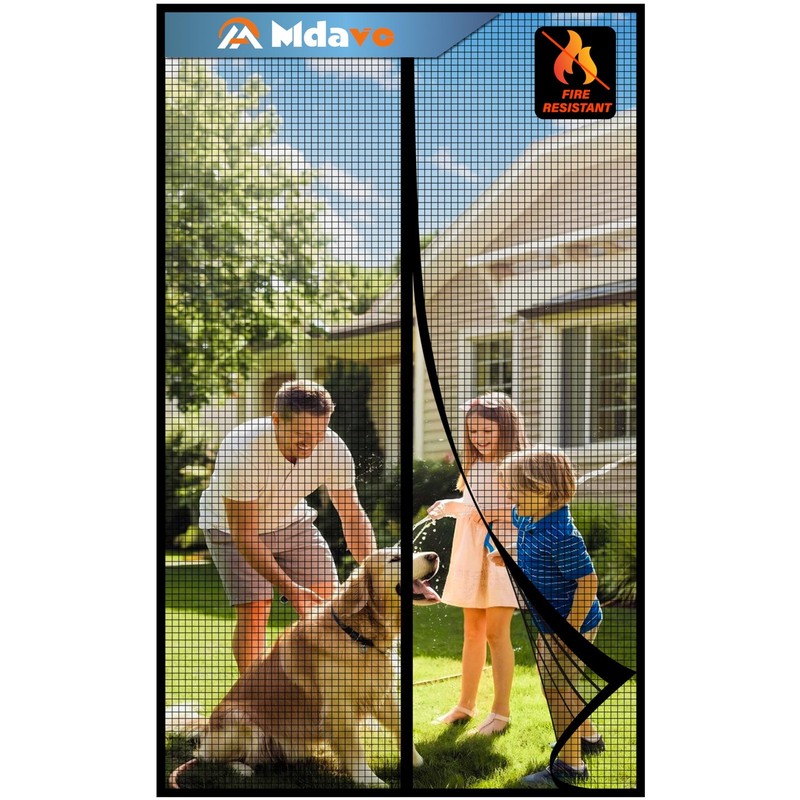 Magnetic Screen Door，Fiberglass Screen Door Mesh，Keep Bugs Out, Heavy-Duty Me…