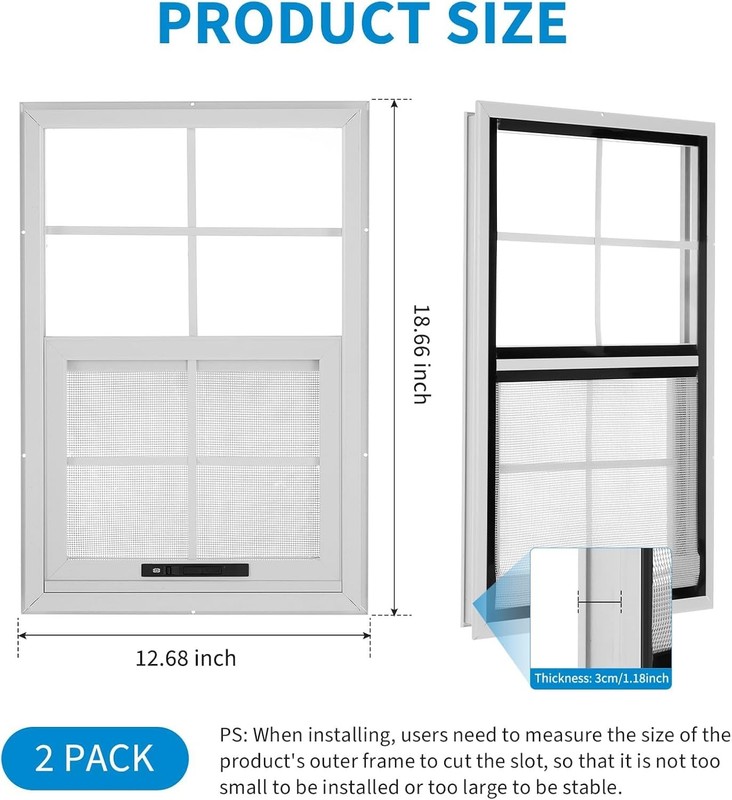 2 Pack Sliding Outdoor Storage Window,Aluminum Frame with Acrylic Panel & Screen
