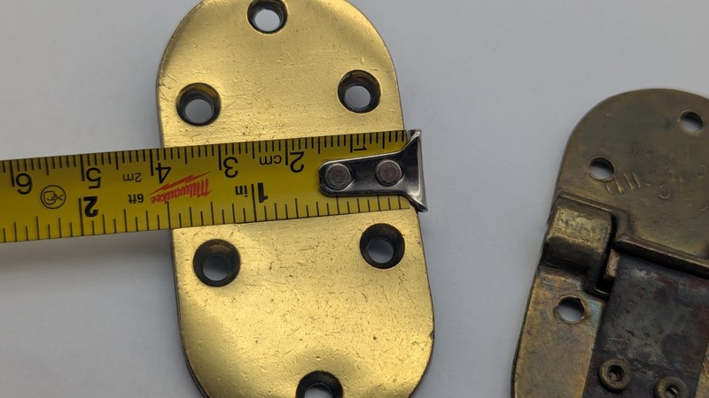 VINTAGE Butler Tray Table Hinge Round Edge Brass ONE PAIR NO SCREWS LOOK READ gallery