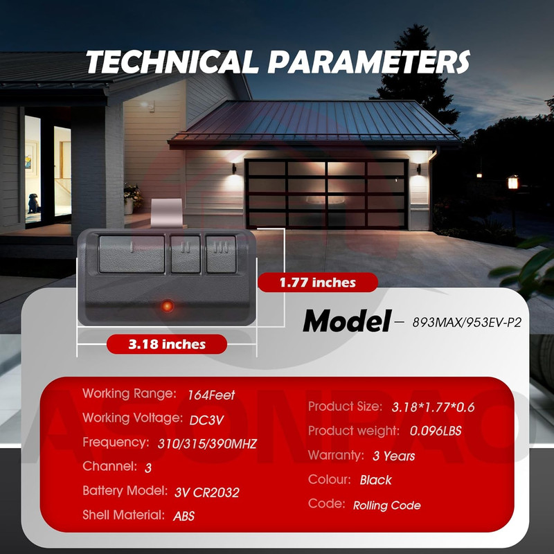for Liftmaster Genie Linear Wireless Universal Garage Door Opener Keypad 878Max gallery