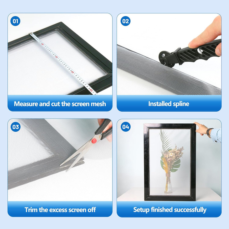 Pet Proof Window Screen Replacement Kit,48" W X 197" L Durable Window Screen Mes gallery