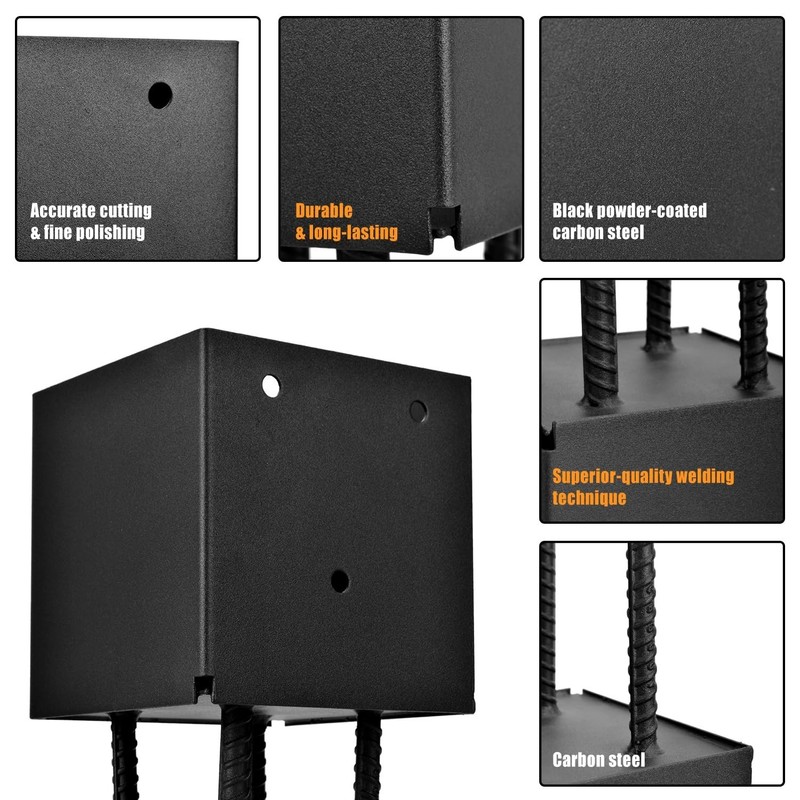2 Pack Metal Post Base Holder, 6''x6'' (Internal 5.5"x5.5"), Post Anchor Bracket gallery