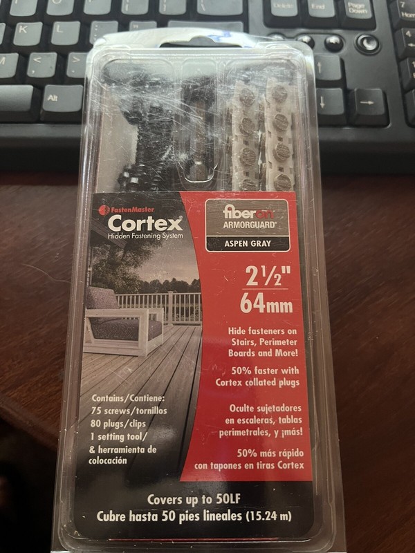 FastenMaster AZEK Cortex 80 Collated Aspen Gra Trim Plugs 50 Lf 2 1/2 Screw