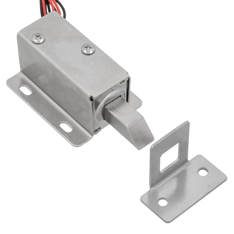 Up Electronic Solenoid Long Latch + Buckle Lock 12V 0.6A Electric Assembly gallery