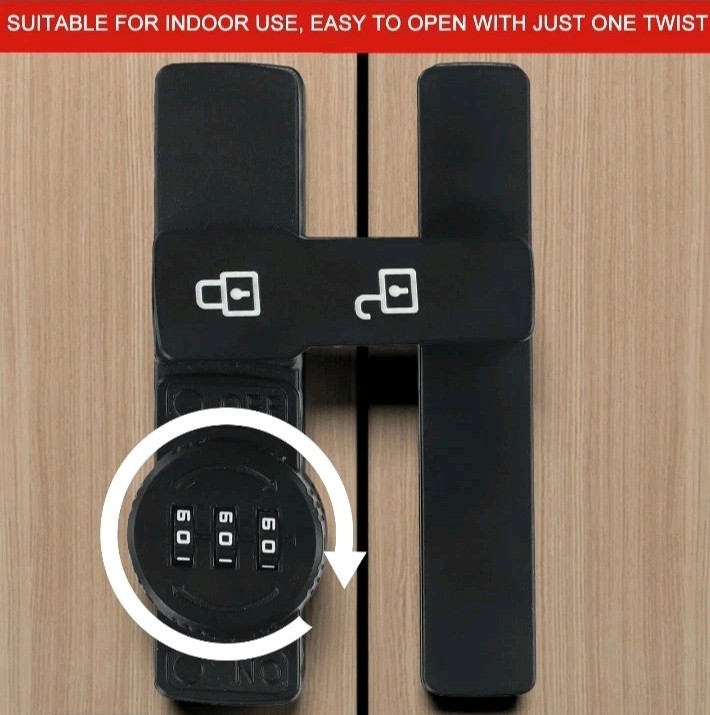 Luminous Door Latch 180 Degrees Sliding Door Lock-punch Interior Door Bolt gallery