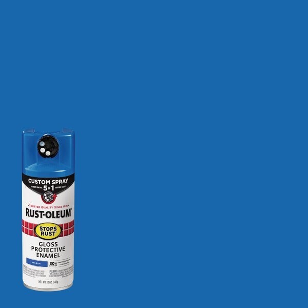 (6)-Rust-Oleum Stops Rust 12 Oz. Custom Spray 5 in 1 Gloss Spray Paint Sail Blue