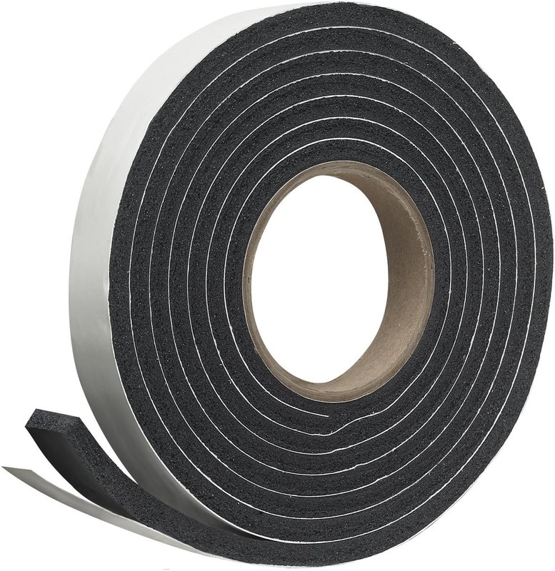 Sponge Rubber Foam Tape - Minimum Compression, 1" W, 5/16" T, 10' L, Black gallery