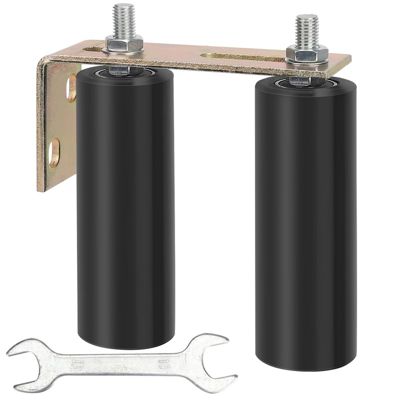 6″ Gate Roller Guide with L-Bracket, Universal Adjustable Heavy 1 Pack, Black
