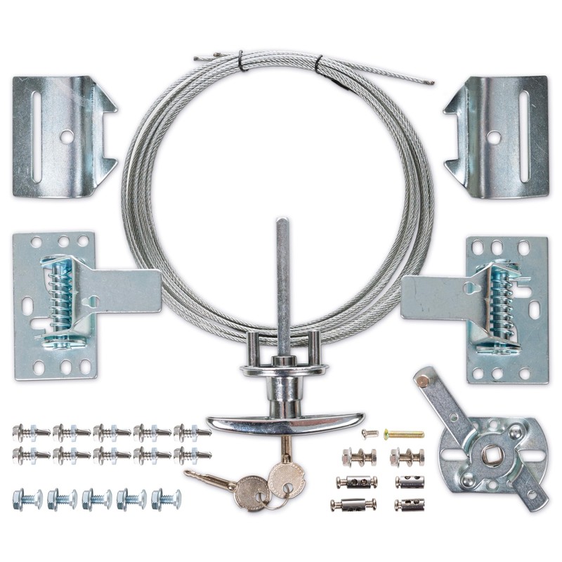 Garage Door Lock Kit, Complete Set with Spring Latch and Keyed Handle, Home I…