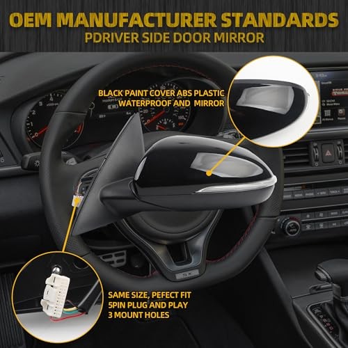 Driver Side Mirror Compatible With 2016 2017 2018 Kia Optima Left Black gallery