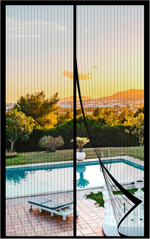 Magnetic Screen Door Mesh Fits 38″ X 80″ Door – Curtain Size 40″ X 82″, Works fo