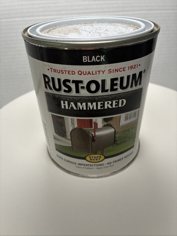 Rust-Oleum 7215502 Stops Rust Hammered Finish Brush Paint, Quart, Black