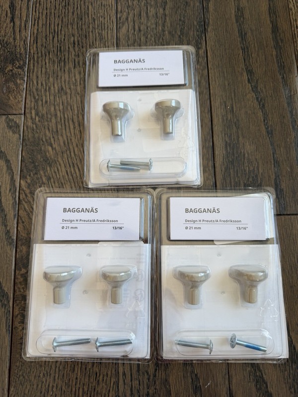 New IKEA BAGGANÄSKnob, beige, 13/16 ” handles Kitchen Bathroom Office 6 Pack