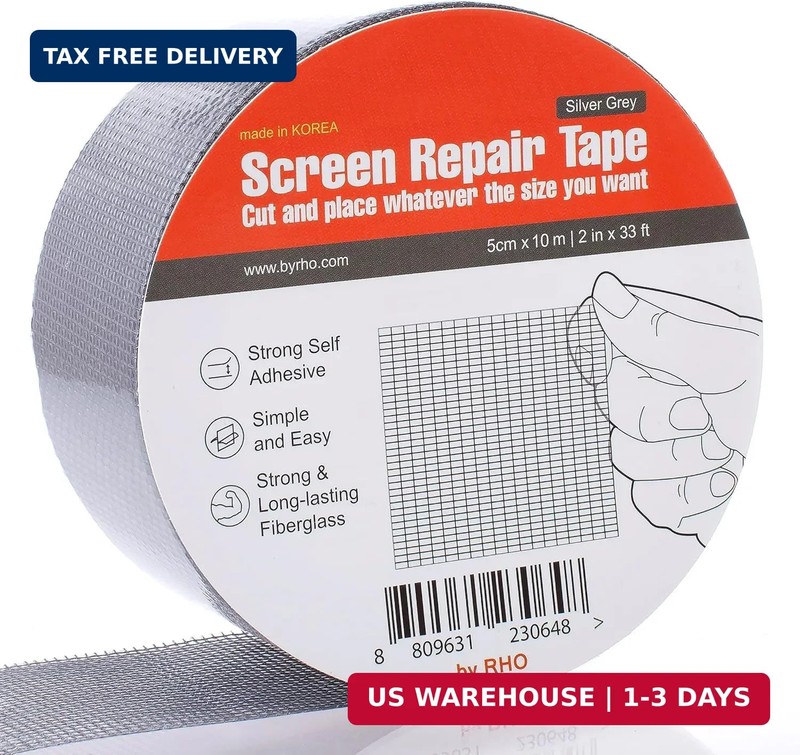 by.RHO Screen Repair Tape – Strong Self-Adhesive Window & Screen Door Repair Kit
