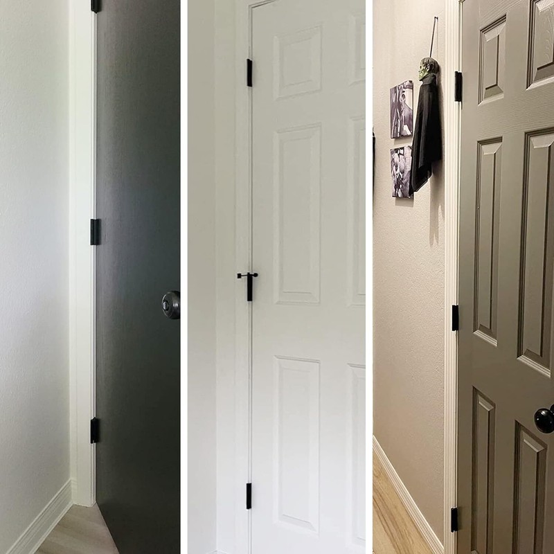 30 Pack Rounded Matte Black Door Hinges 3.5 Inch 5/8" Radius Interior 3 1/2 Inch gallery