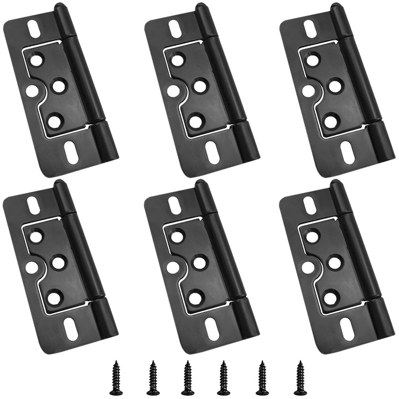 3 Inch Non-Mortise Hinges Iron Door Hinges Black Heavy Duty Smooth Interior D…