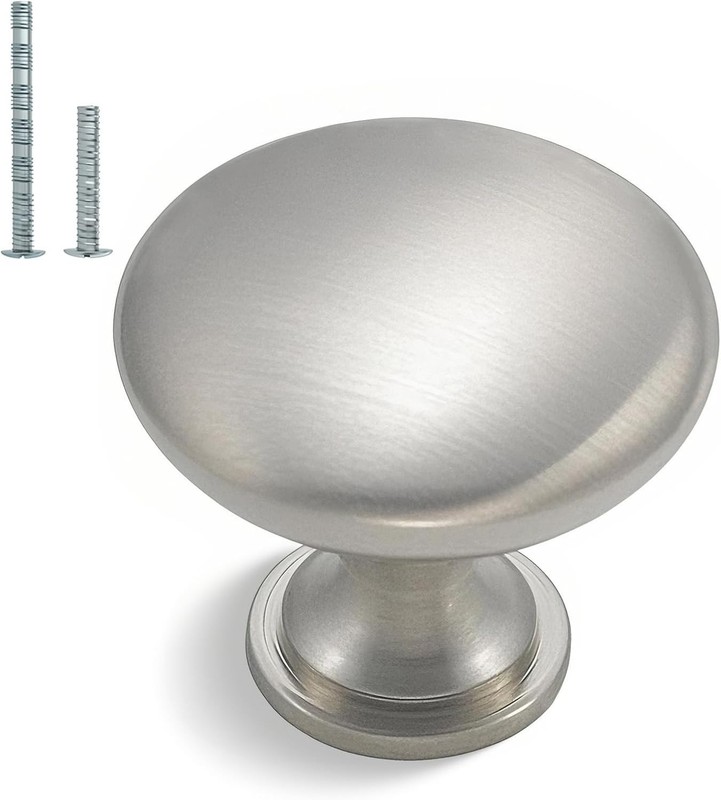 Rustproof 30 Count Round Cabinet Pulls in Brushed Nickel for Home Upgrades gallery