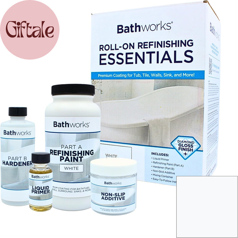 Essentials Roll-On Refinishing Kit - 22 Fl Oz, High Gloss White, Long-Lasting Ac gallery