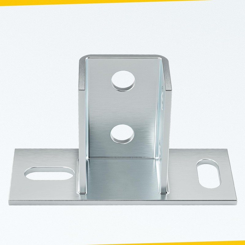 4 Pack U Post Base for 1-5/8" Single Strut Channel, U Floor Ground Mount gallery