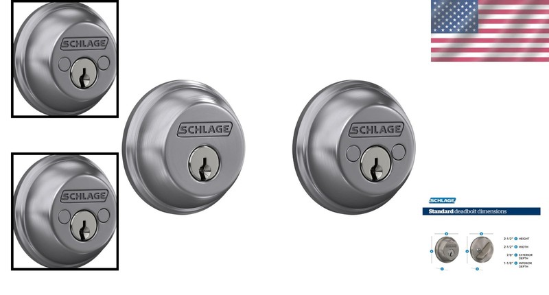 Stylish Satin Chrome Deadbolt - Keyed 2 Sides, Advanced Security Features gallery