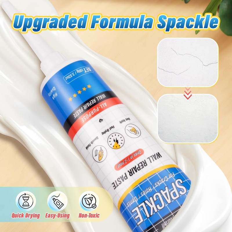 DIYSELF 9 Pack Drywall Repair Kit, Spackle Wall Repair, 2×100g (7oz Total) Putt gallery