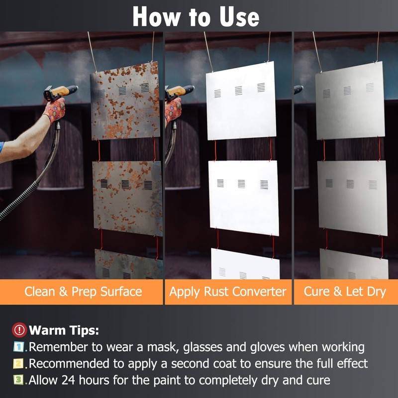 Professional Rust Converter & Inhibitor - 1 Gallon Water-Based Metal Rust Remove gallery