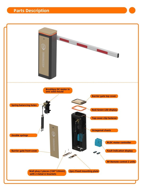 Automatic Gate Barrier | Intensive Use Brushless Motor | 8-16ft Telescopic Arm gallery
