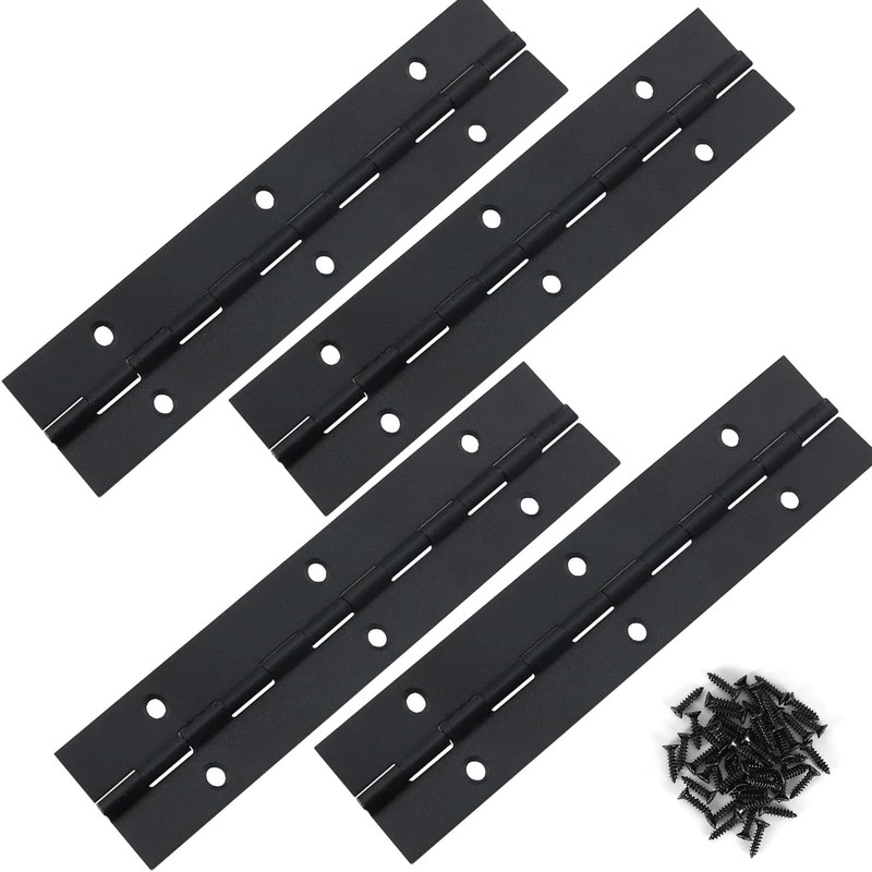 4 PCS 6×2 Inch Heavy Duty Piano Hinge Black Stainless Steel Continuous Tool