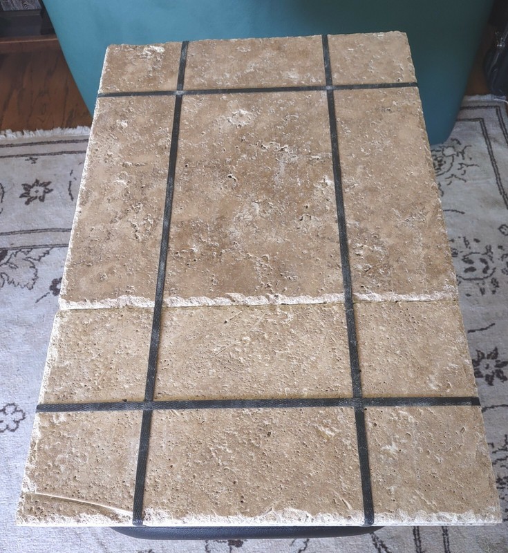 Flooring Tile, Travertine, chiseled, Noce, brushed, 142 square feet