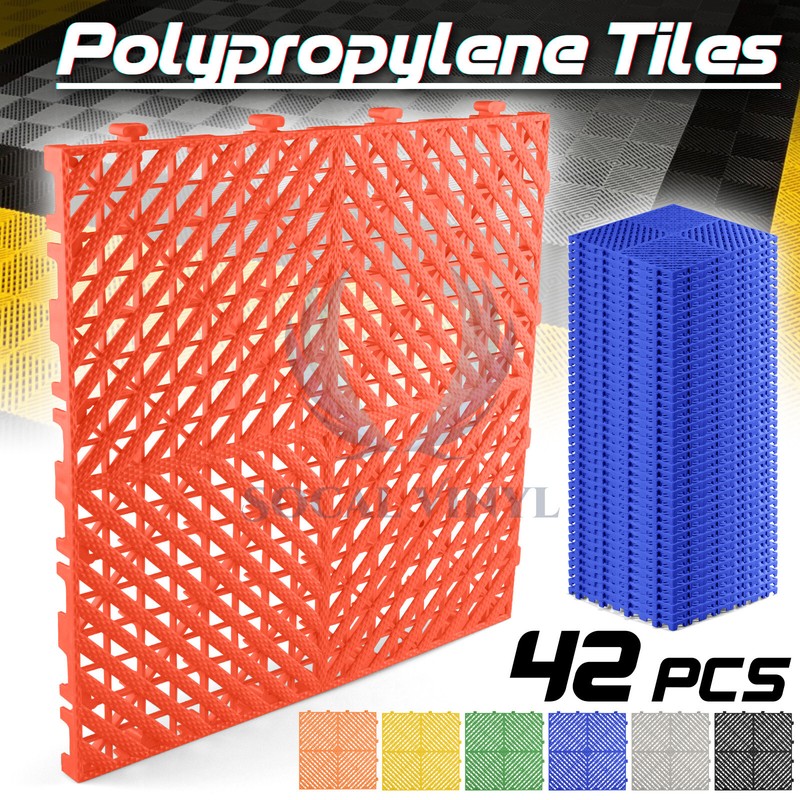Garage Floor Mat Tile Interlocking Perforated Flooring Rubber Basement Auto Shop