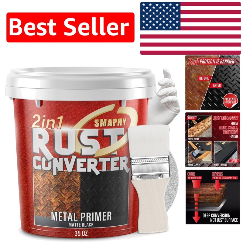 Oil-Based 2-in-1 Rust Primer & Converter – 35 oz Metal Restoration Paint