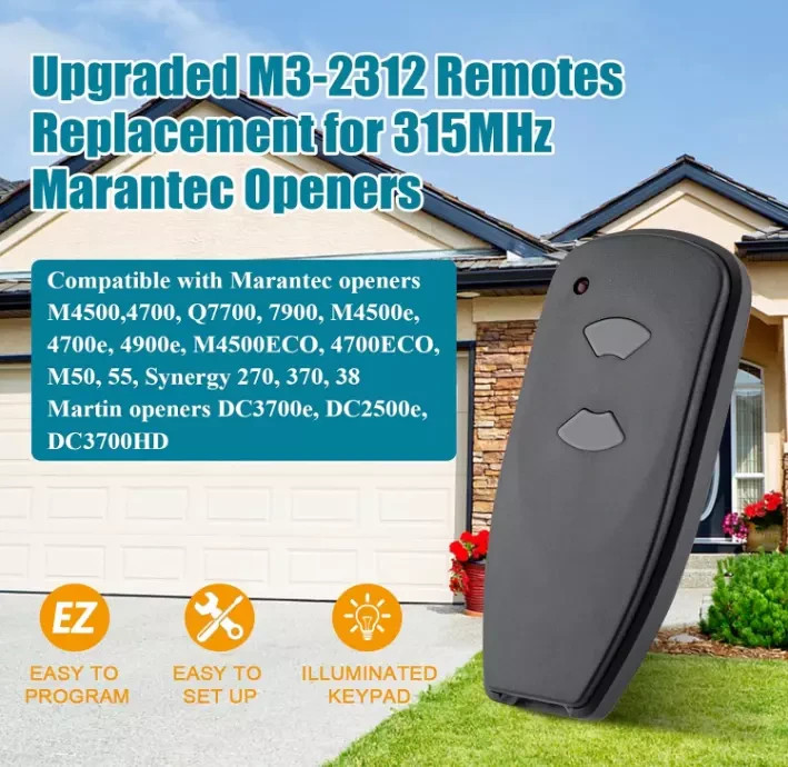 1PC Remote Control for Marantec 315MHz M4500e/M3-2312 Martin DC3700e Garage Door