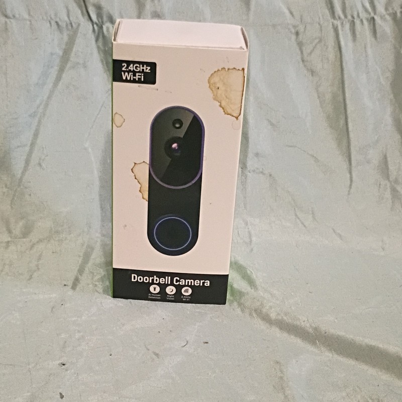 Wireless Wi-Fi Video Doorbell Camera, Black, Rectangle, With Accessories